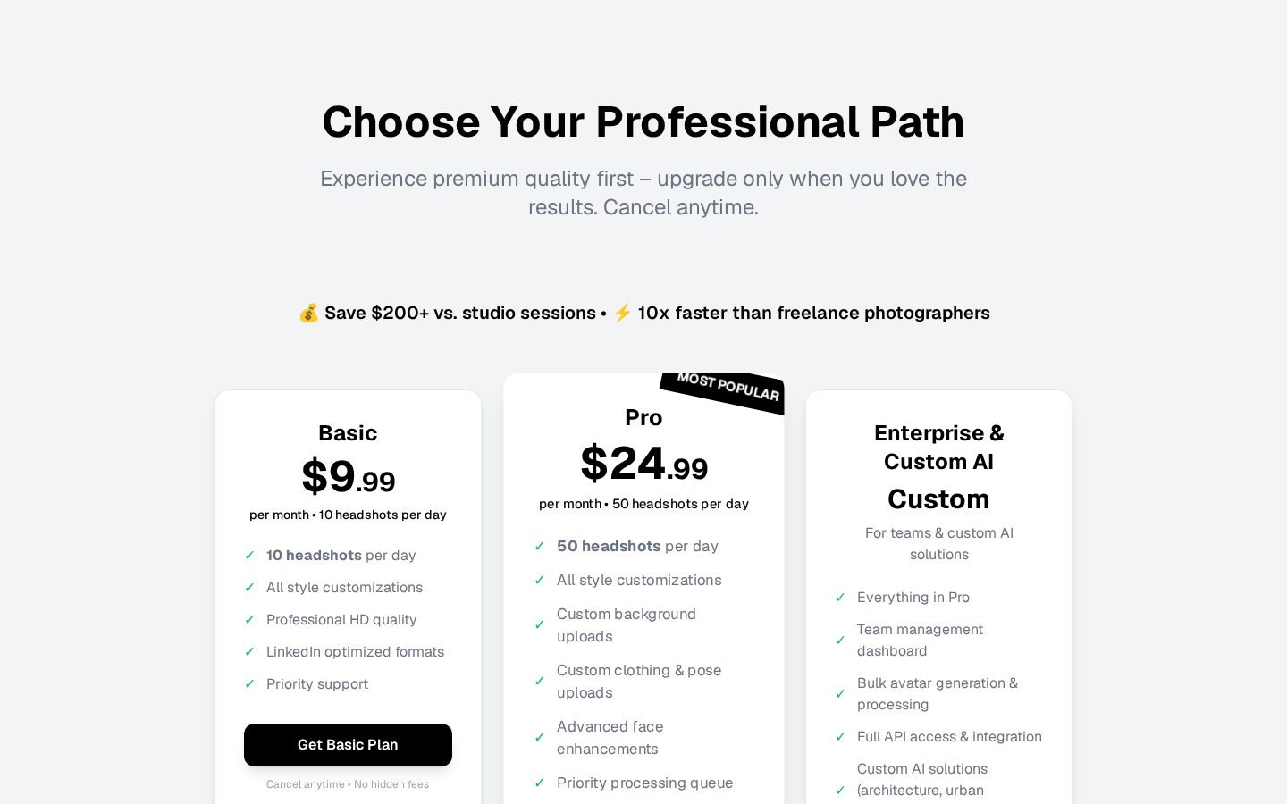 Avatarka AI Pricing