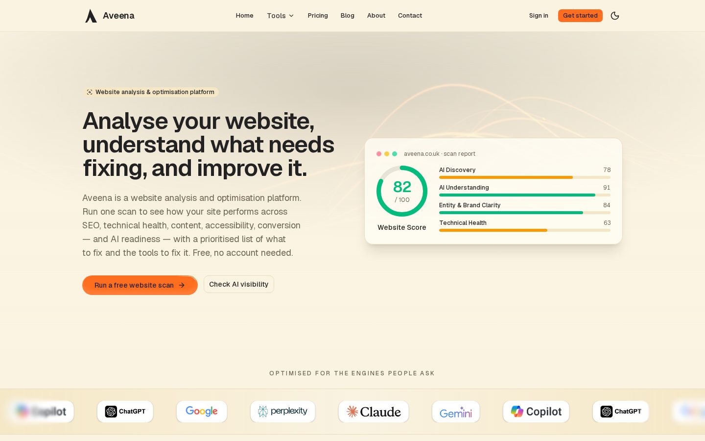 Aveena Homepage