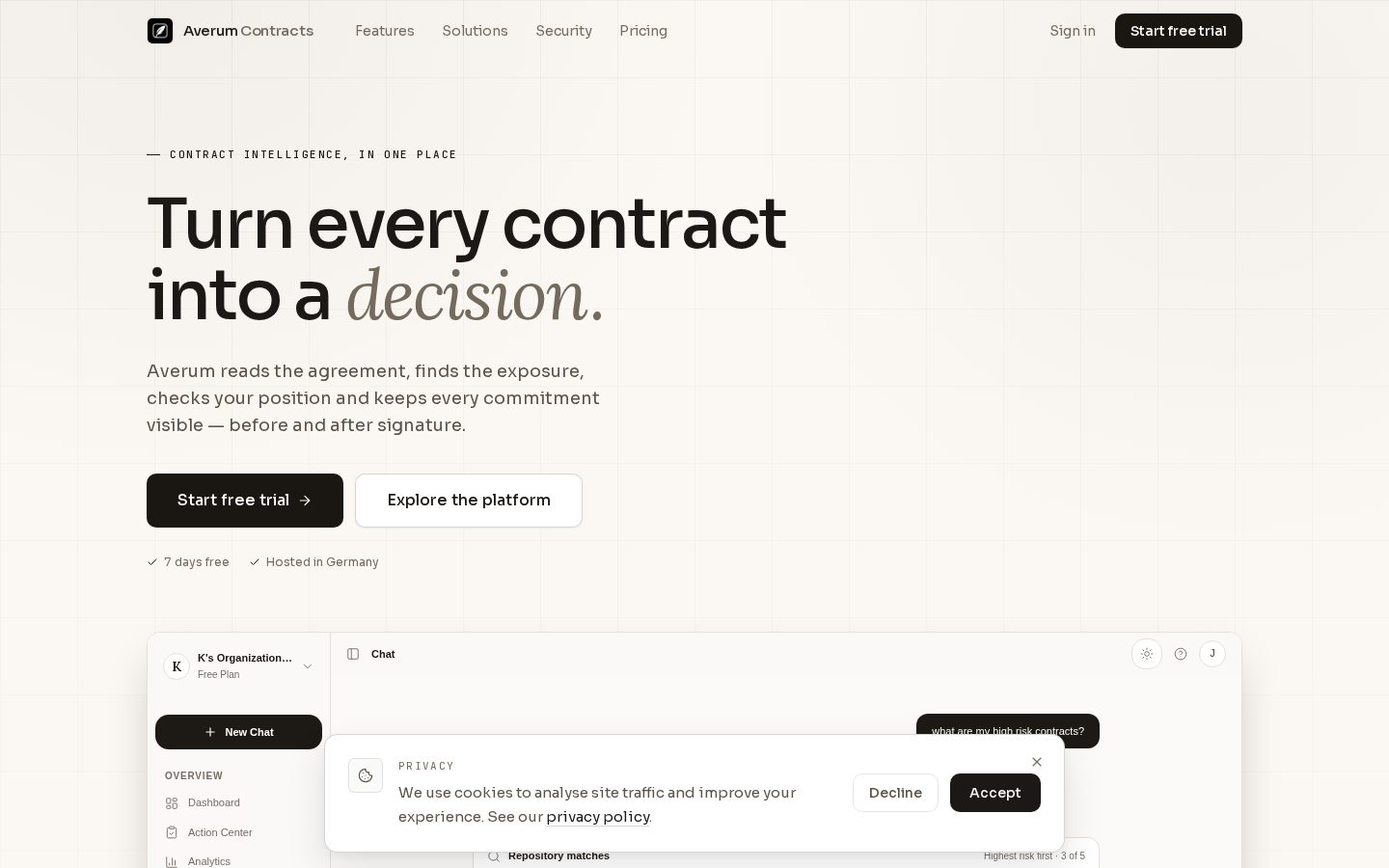 Averum Contracts Homepage