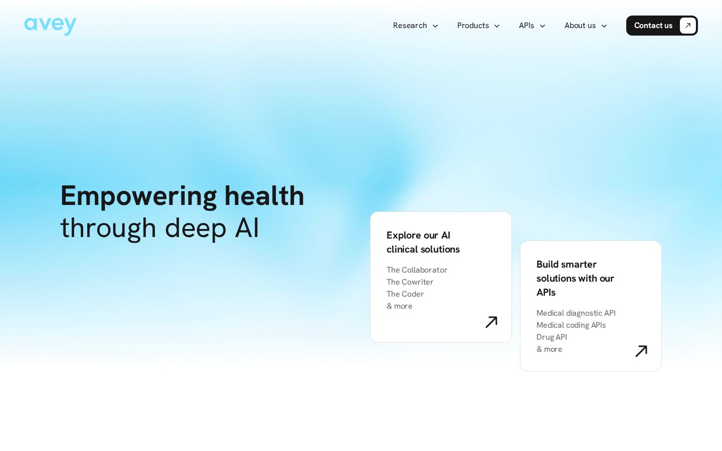 Avey AI Homepage
