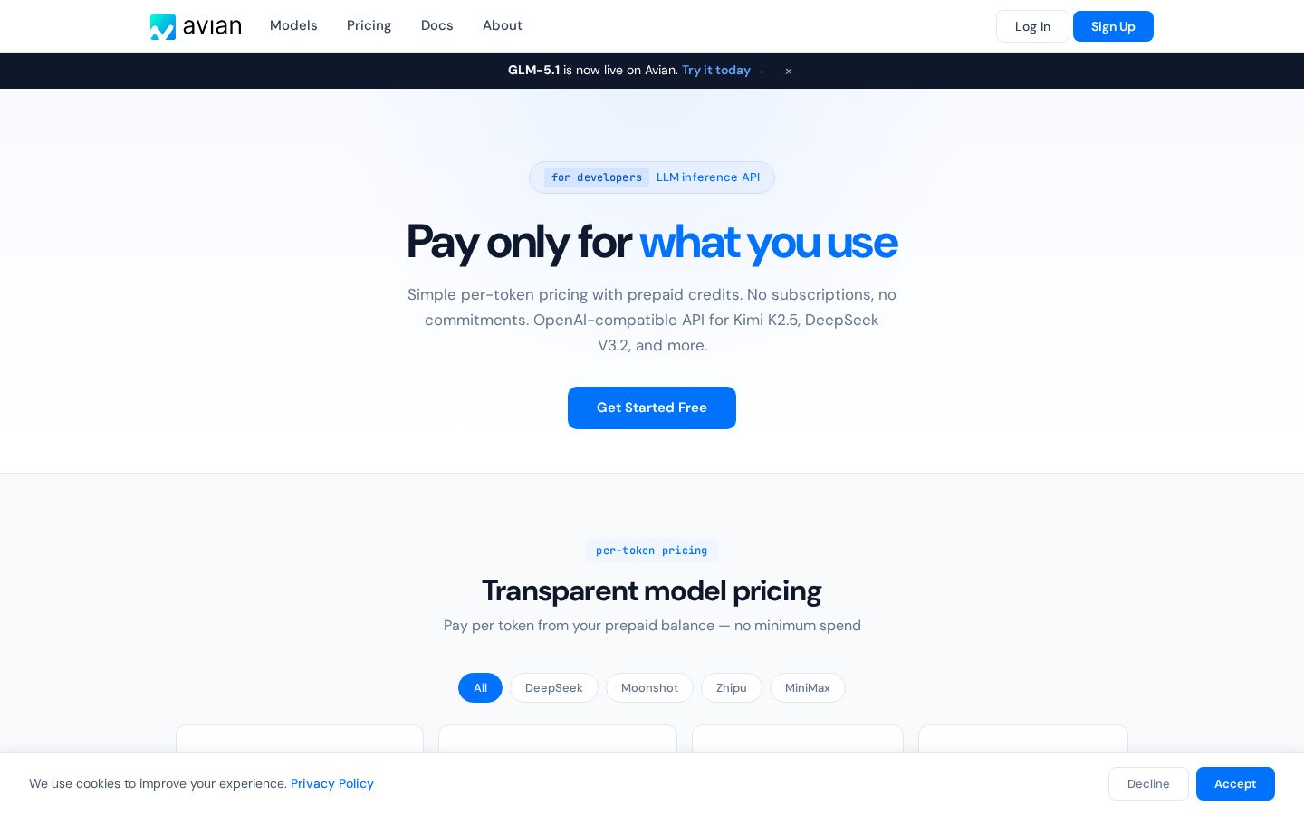 Avian Pricing