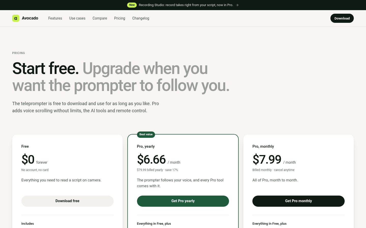 Avocado 2.0 Pricing