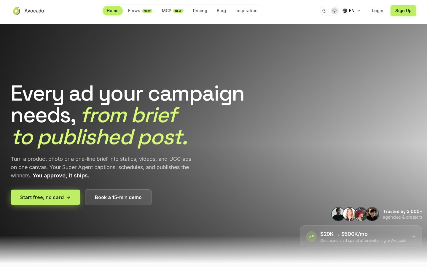 Avocado AI Homepage