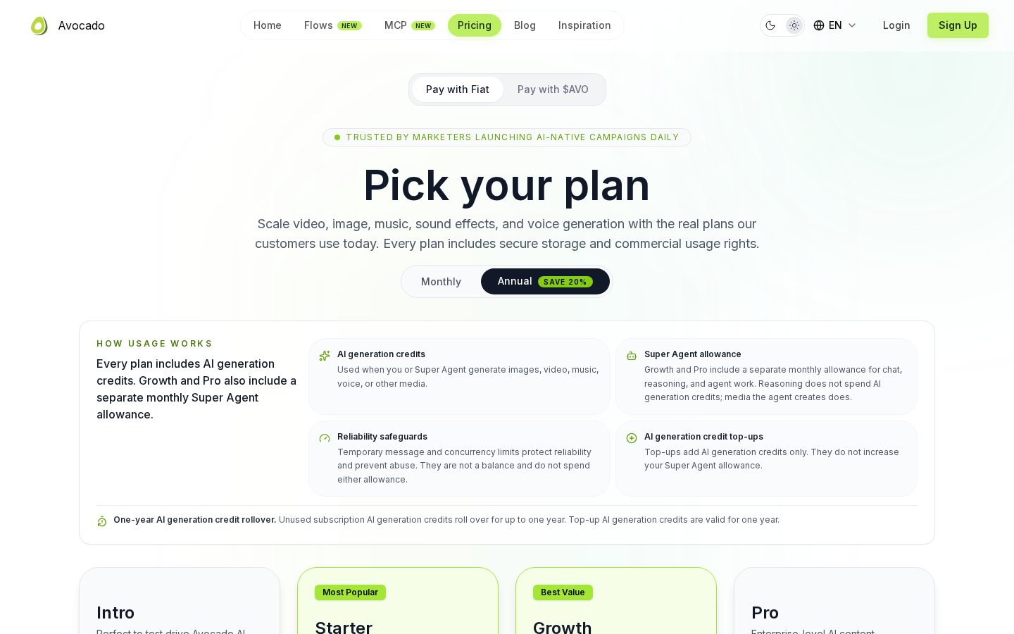 Avocado AI Pricing