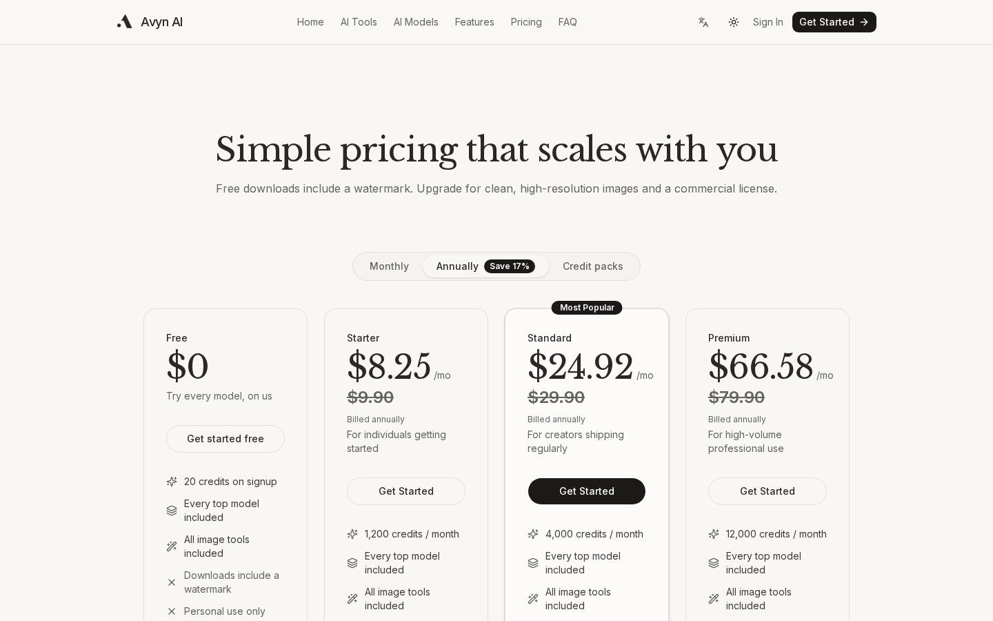 Avyn AI Pricing