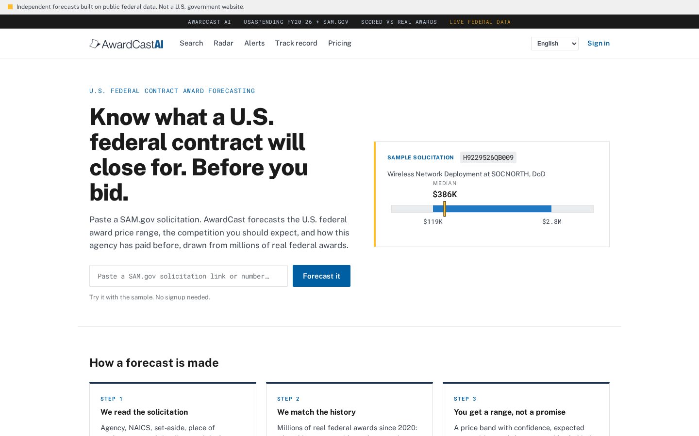 AwardCast AI Homepage