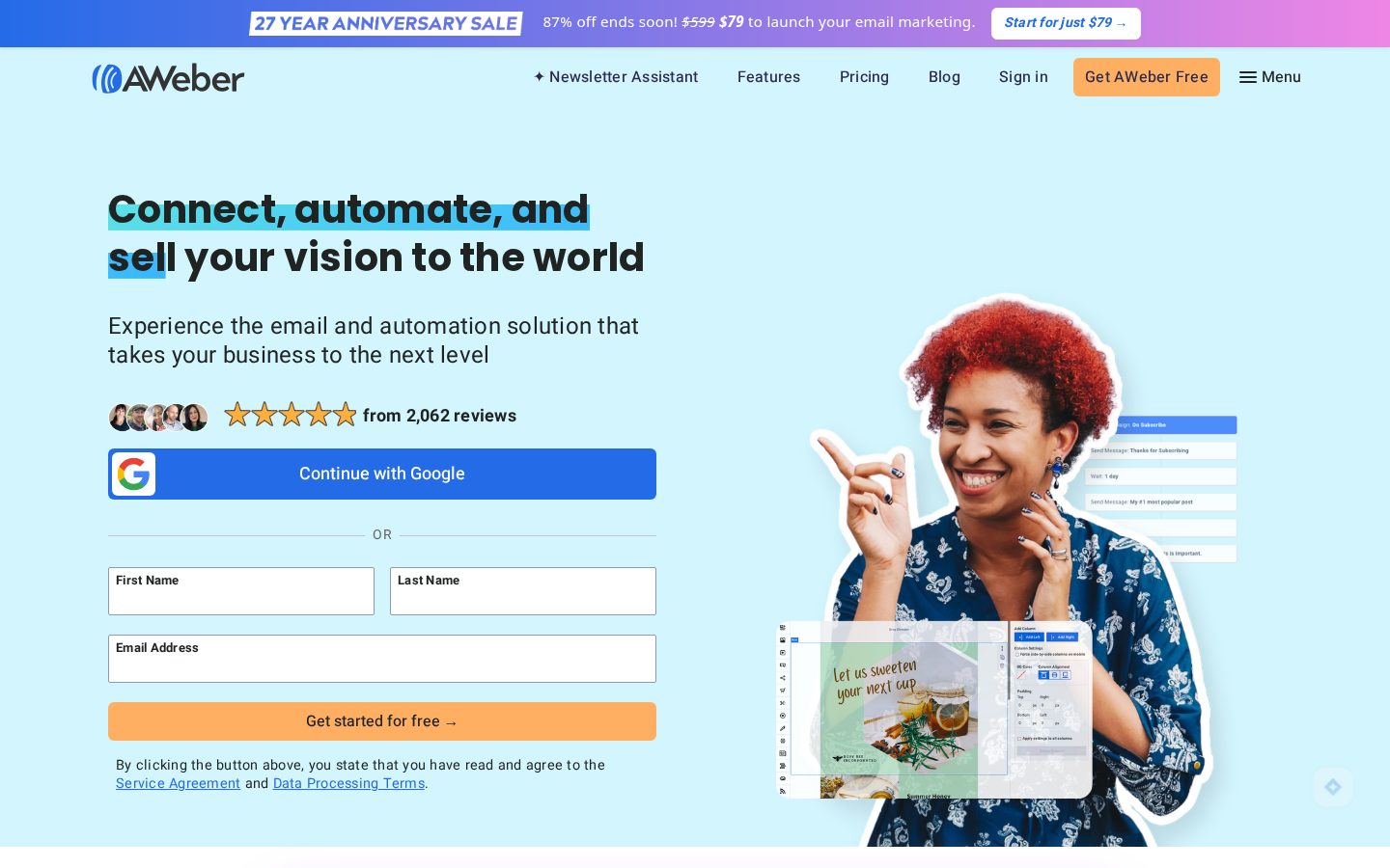 AWeber Homepage