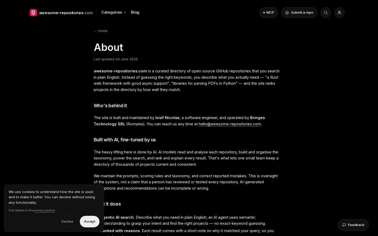 Awesome Repositories Homepage