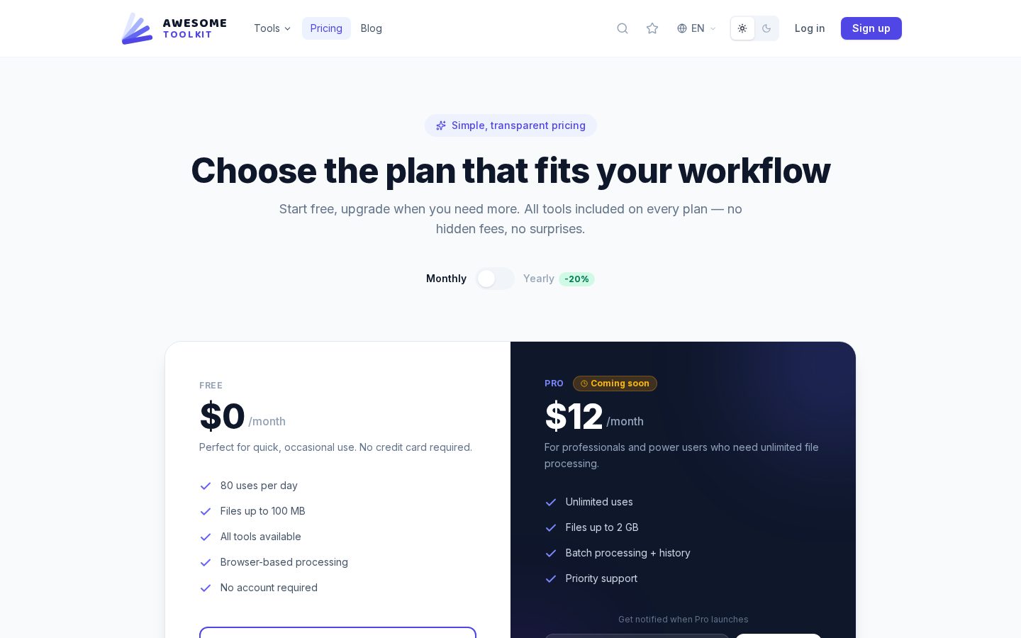 Awesome Toolkit Pricing