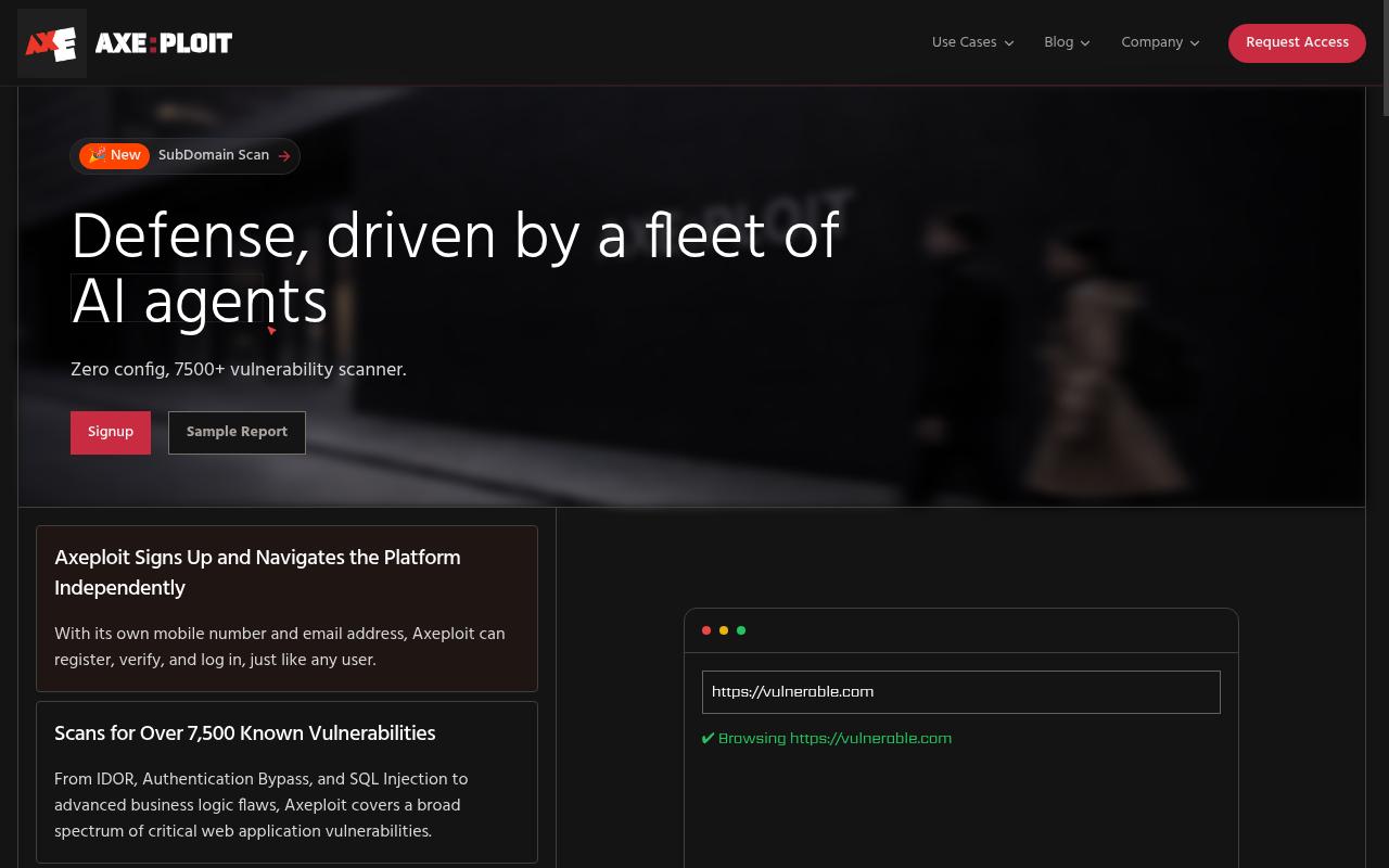 Axeploit Homepage