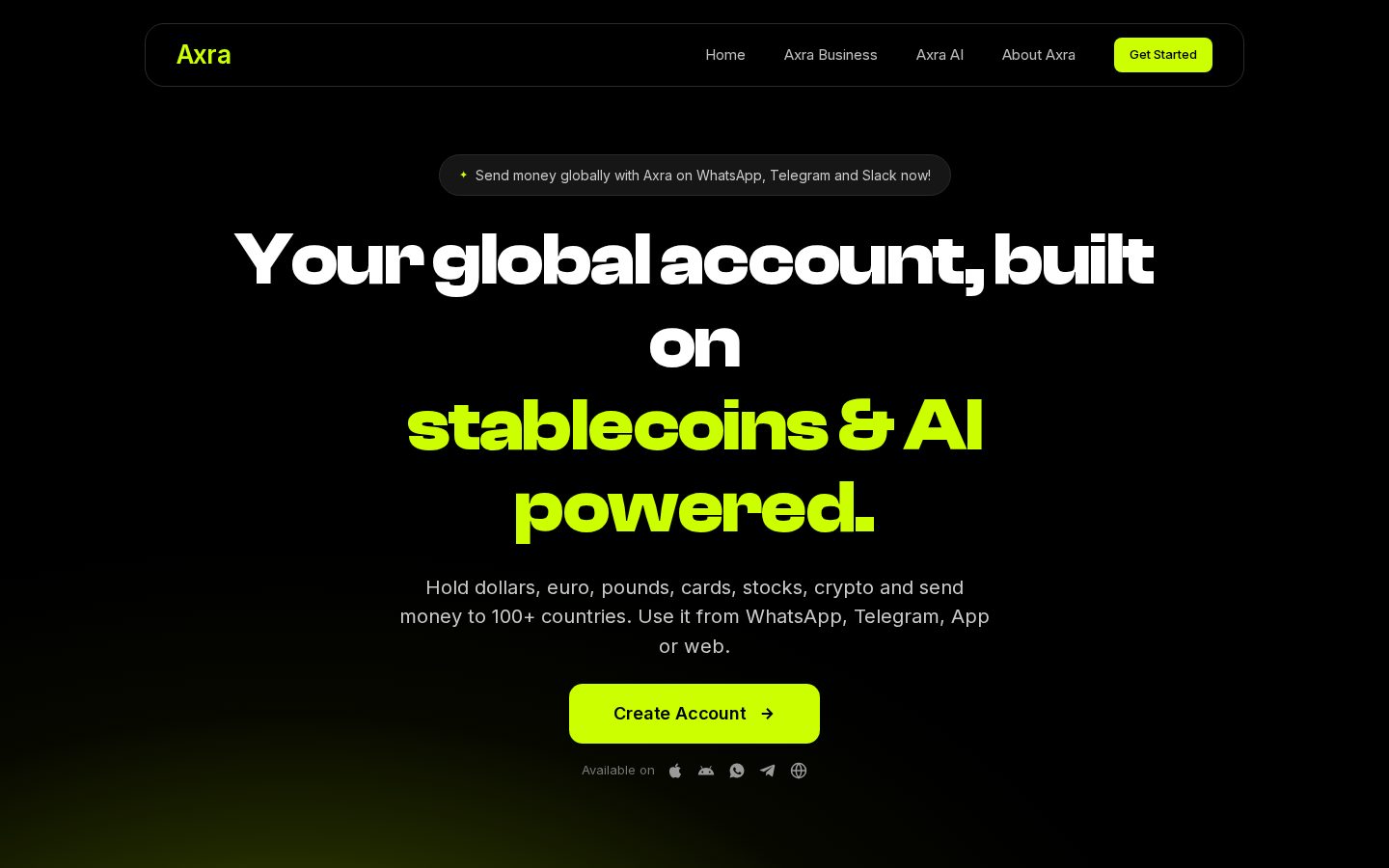 Axra Homepage