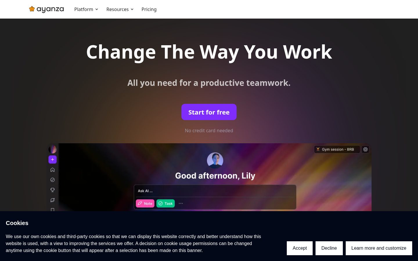 Ayanza Homepage