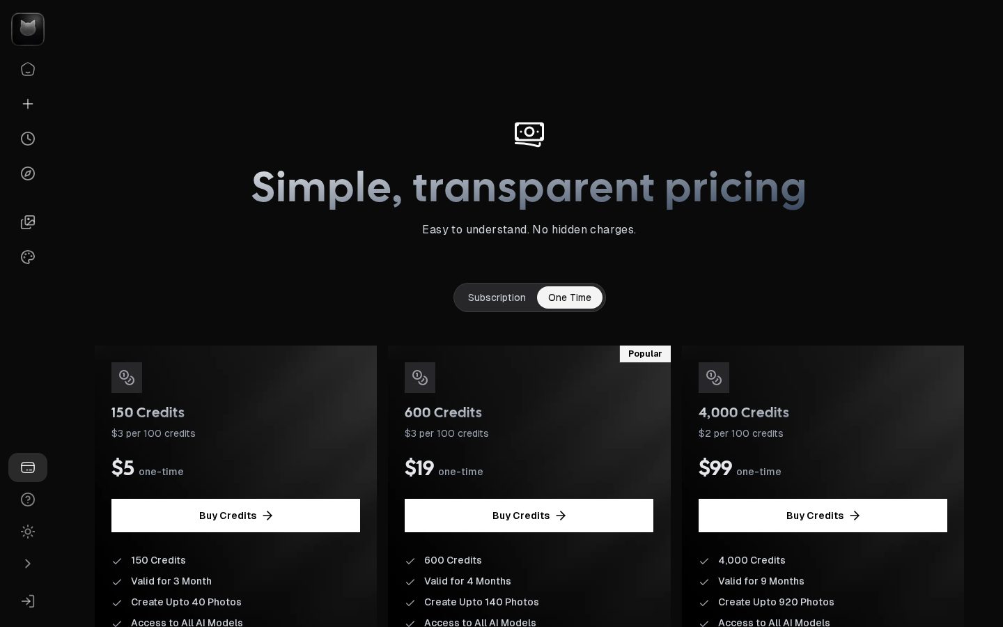 AyeCreate Pricing