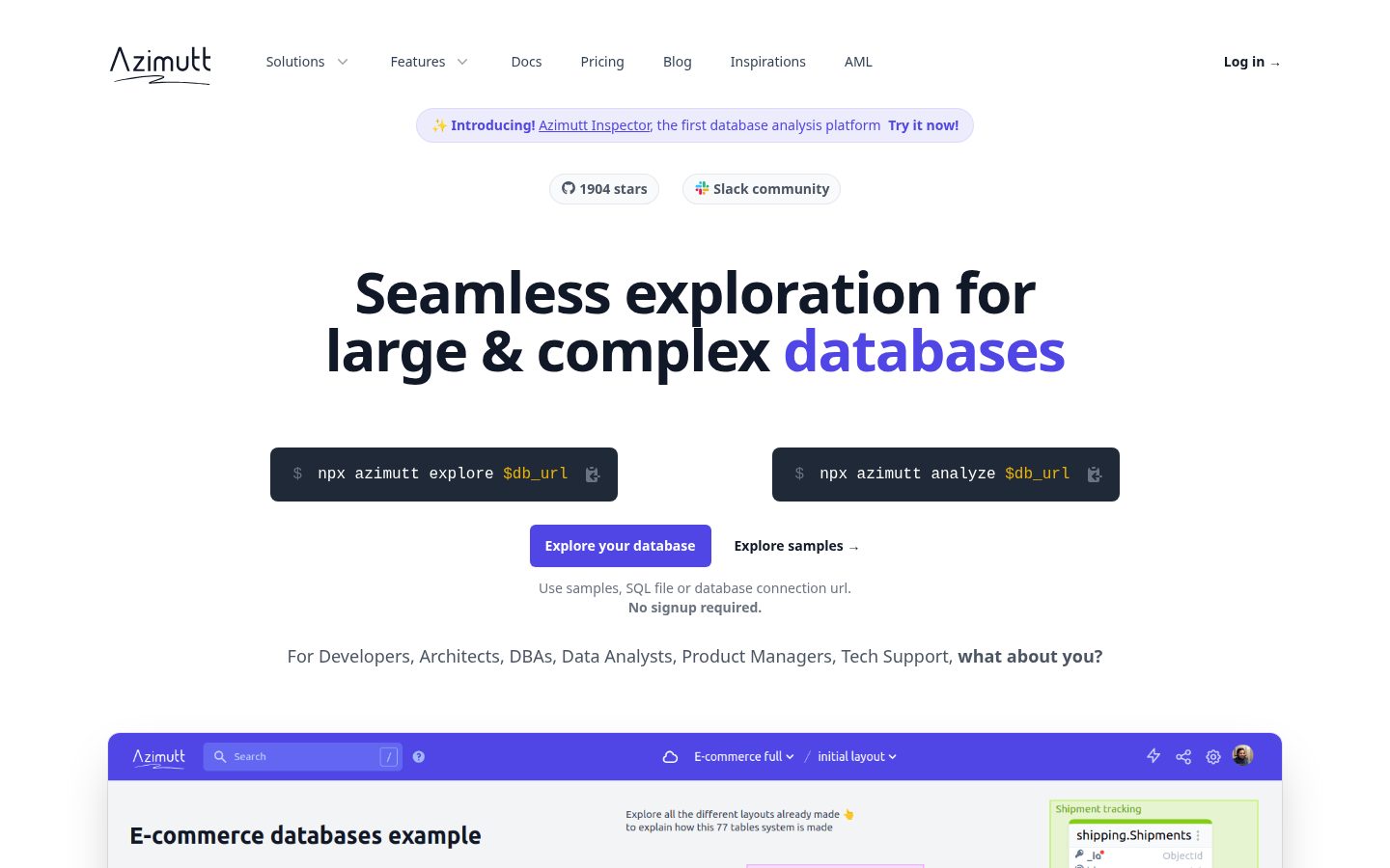 Azimutt Homepage