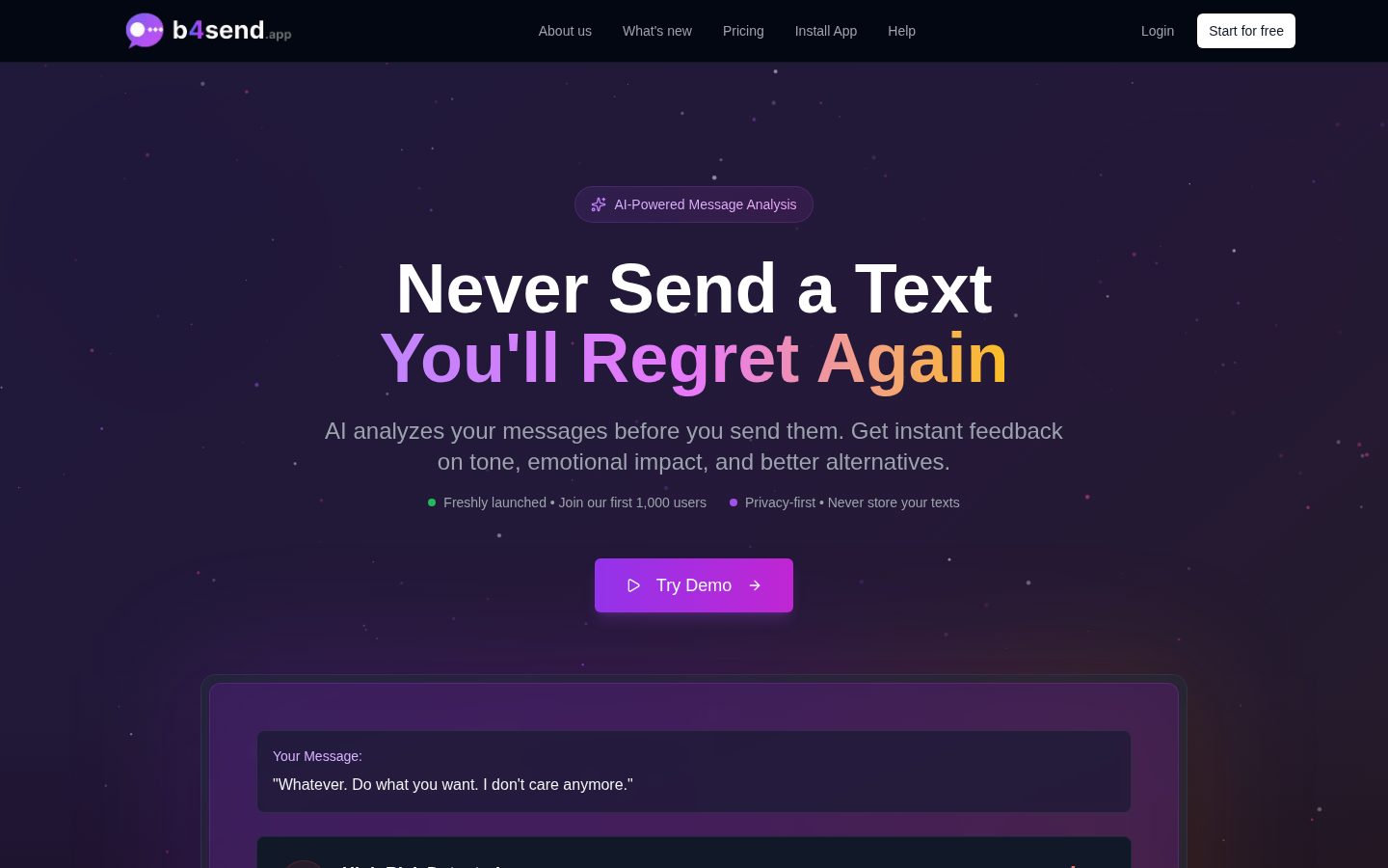 B4Send Homepage