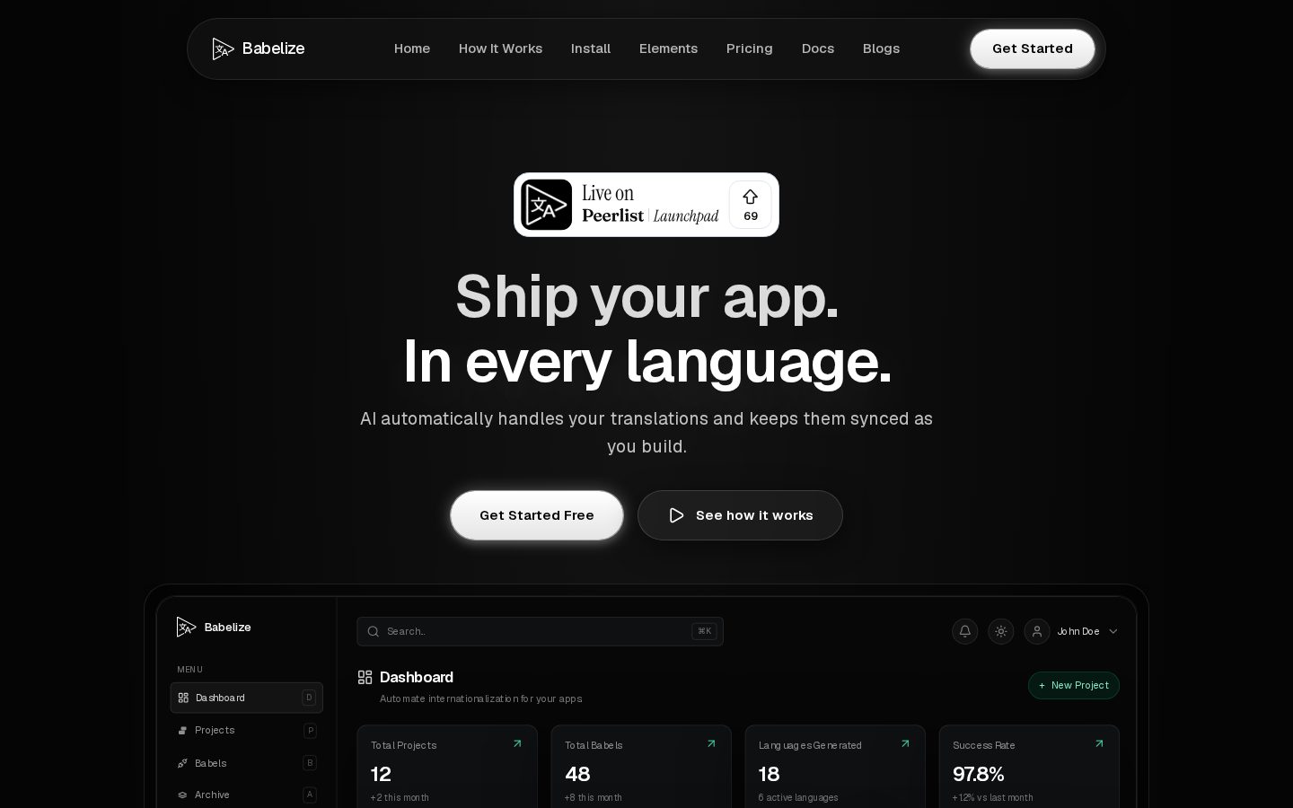 Babelize Homepage