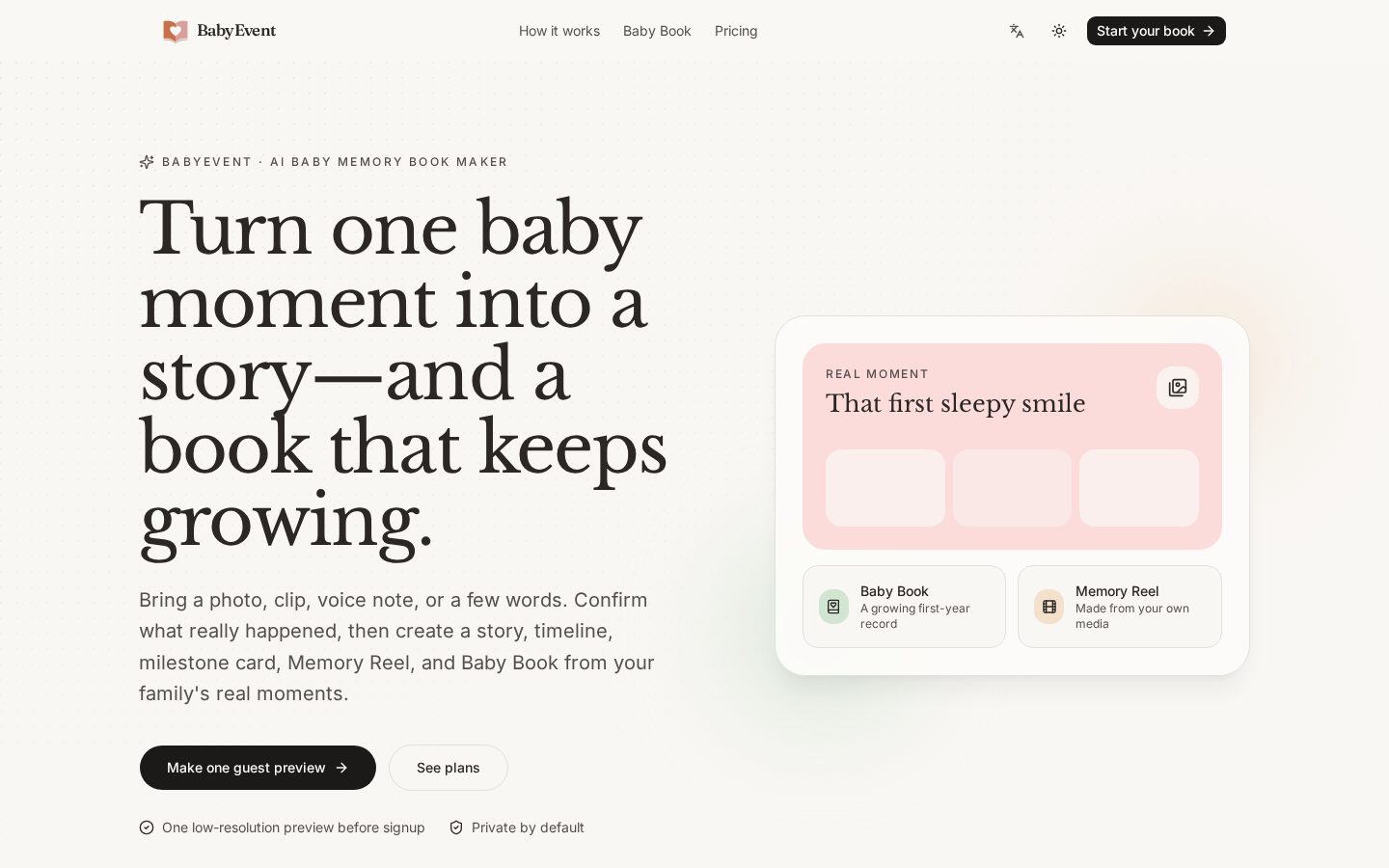 BabyEvent Homepage