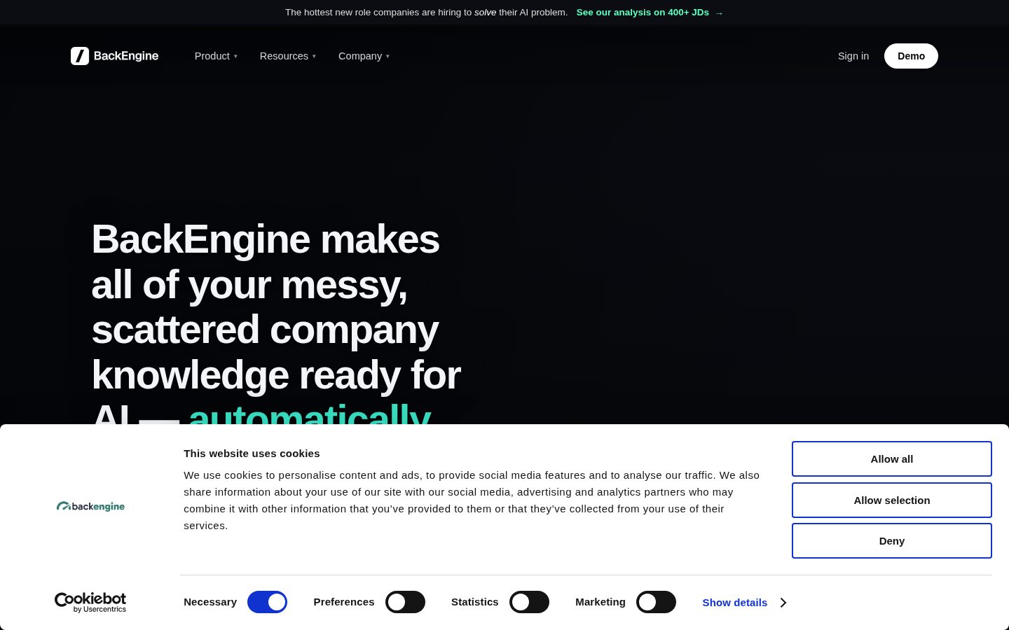 BackEngine Homepage