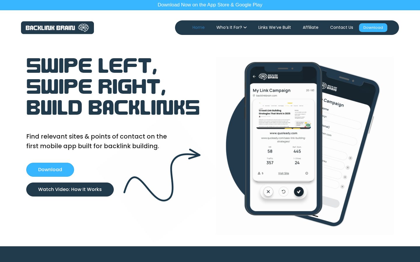 Backlink Brain Homepage