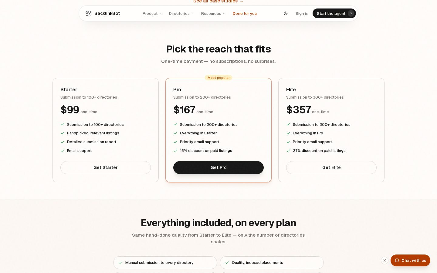 BacklinkBot AI Pricing