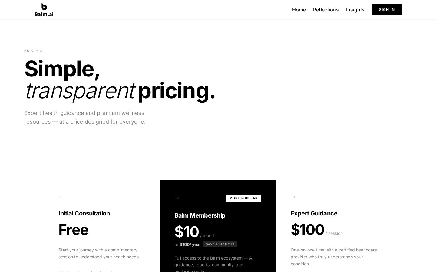 Balm.ai Pricing