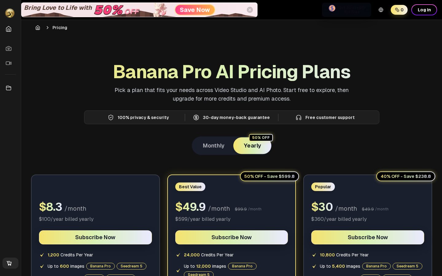 Banana Pro AI Image Generator Pricing