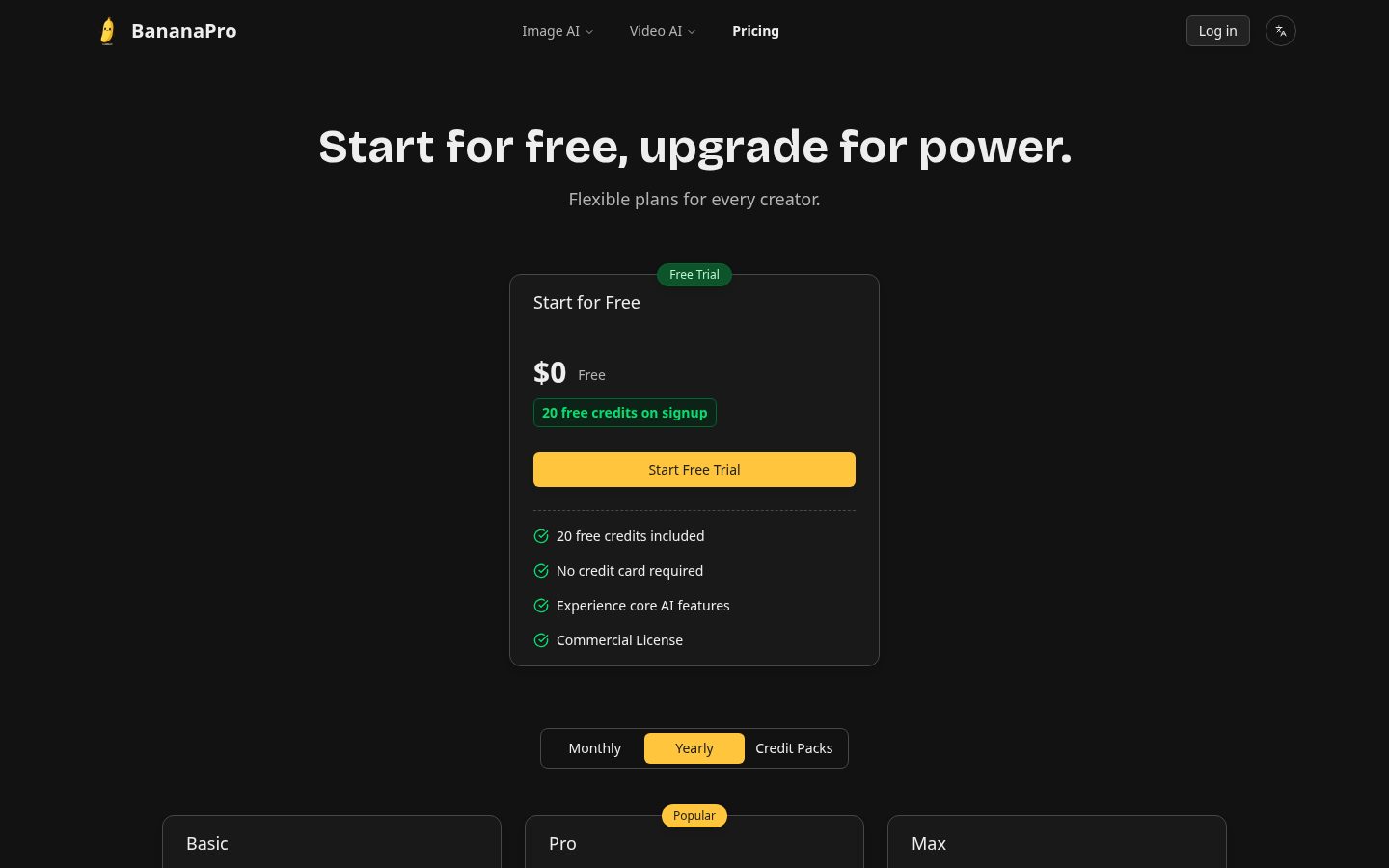 BananaPro Pricing