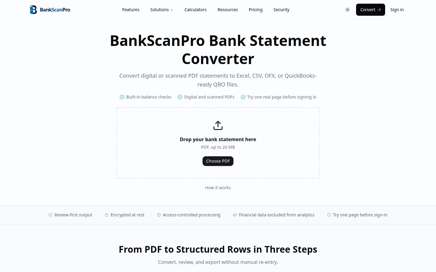 BankScanPro Homepage