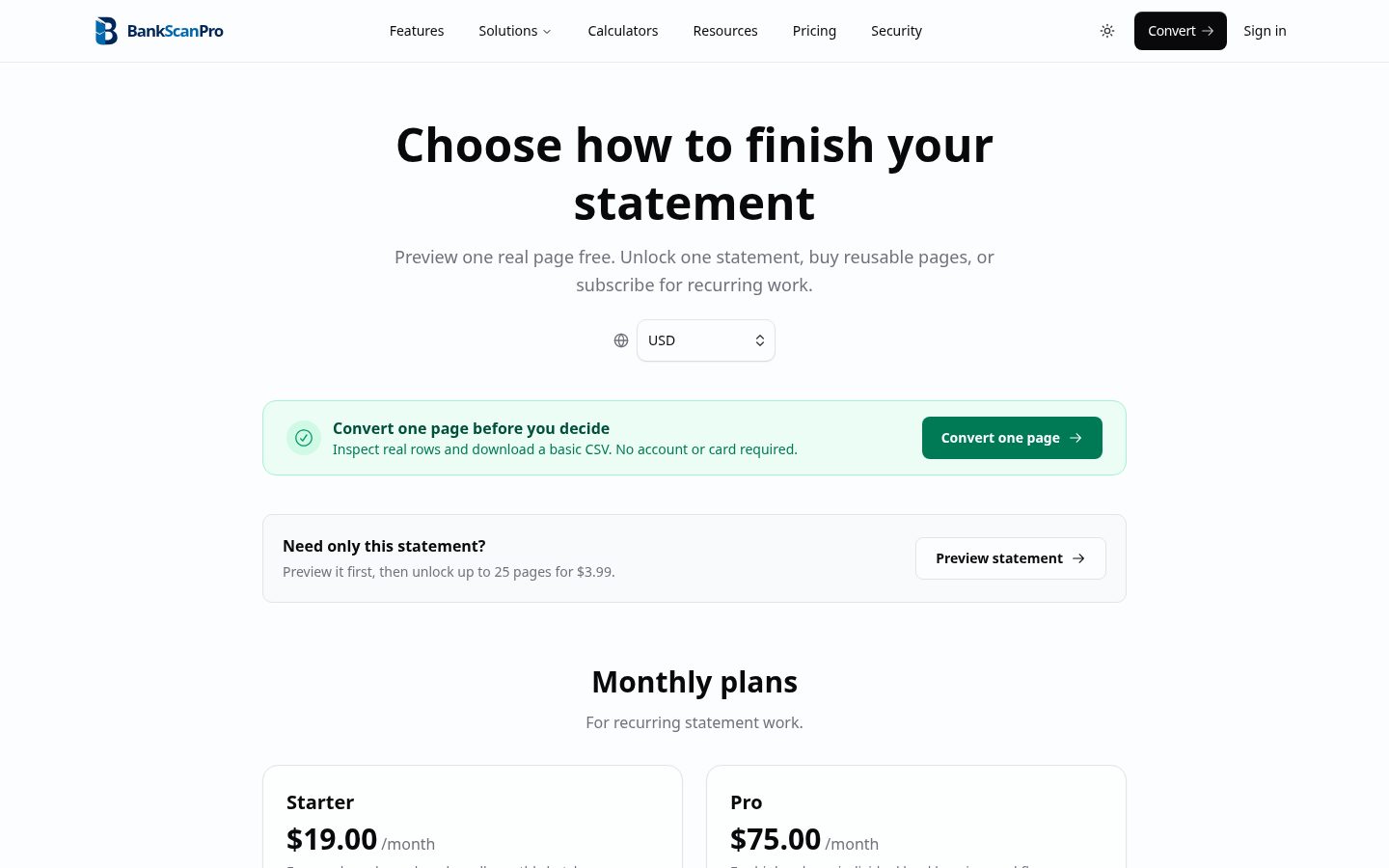 BankScanPro Pricing