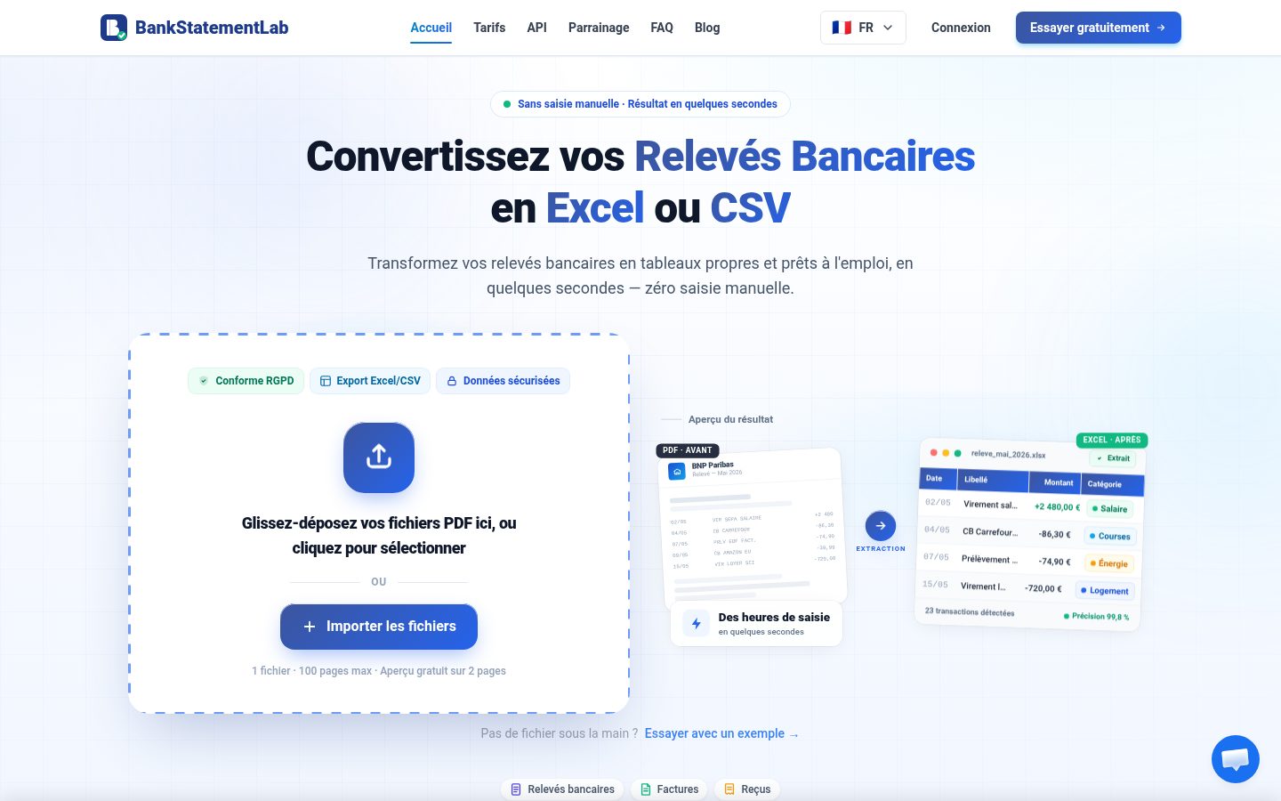 BankStatementLab Homepage