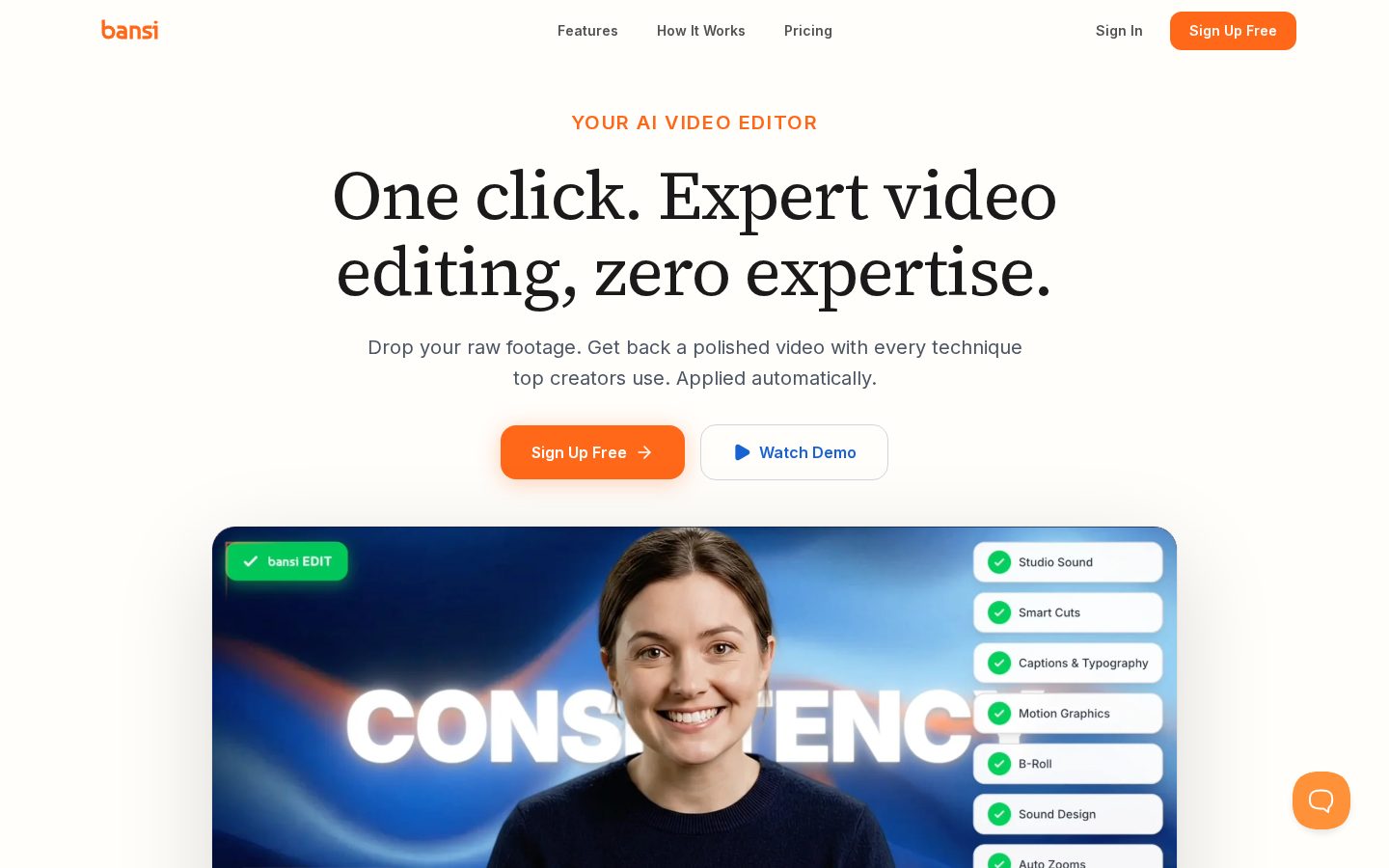 Bansi AI by Writesonic Homepage