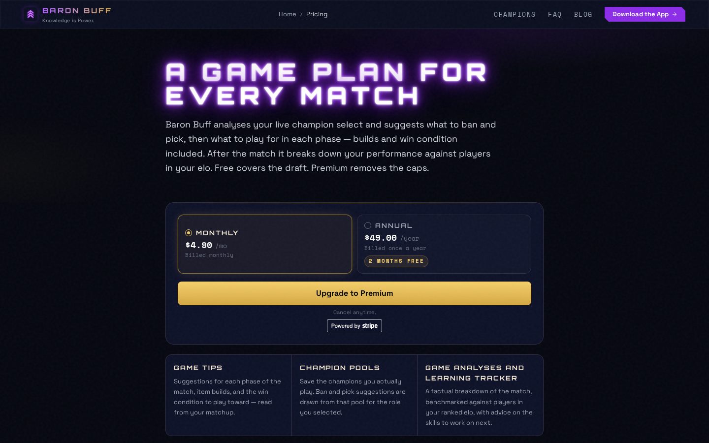Baron Buff Pricing
