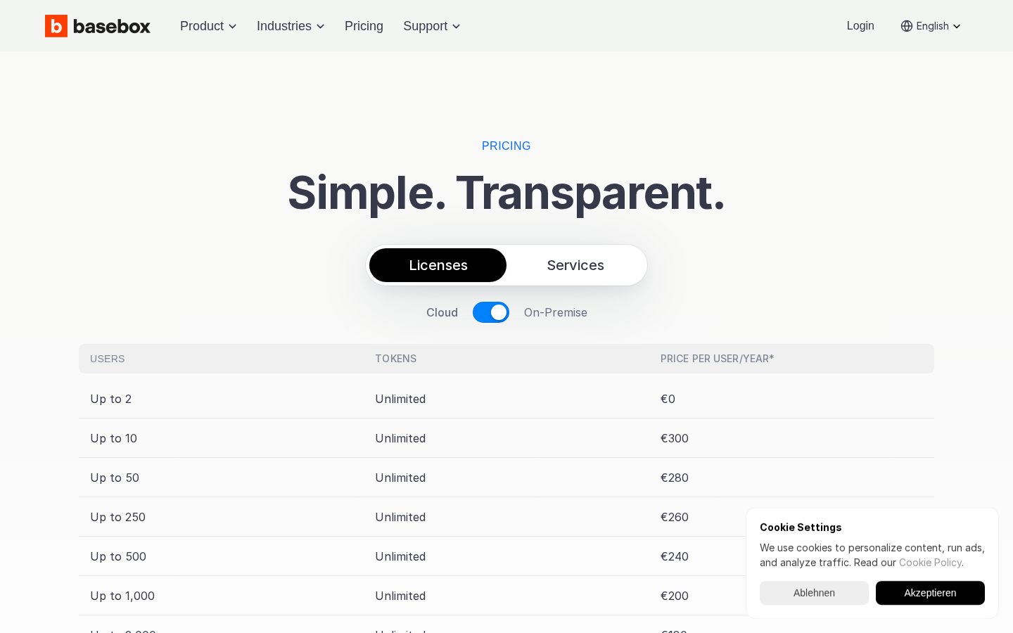 Basebox AI Pricing