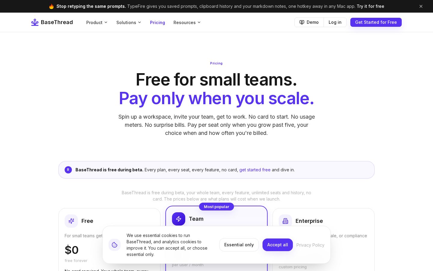 BaseThread Pricing