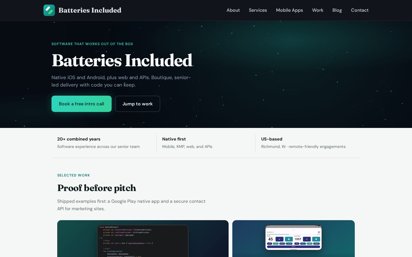 Batteries Included Homepage