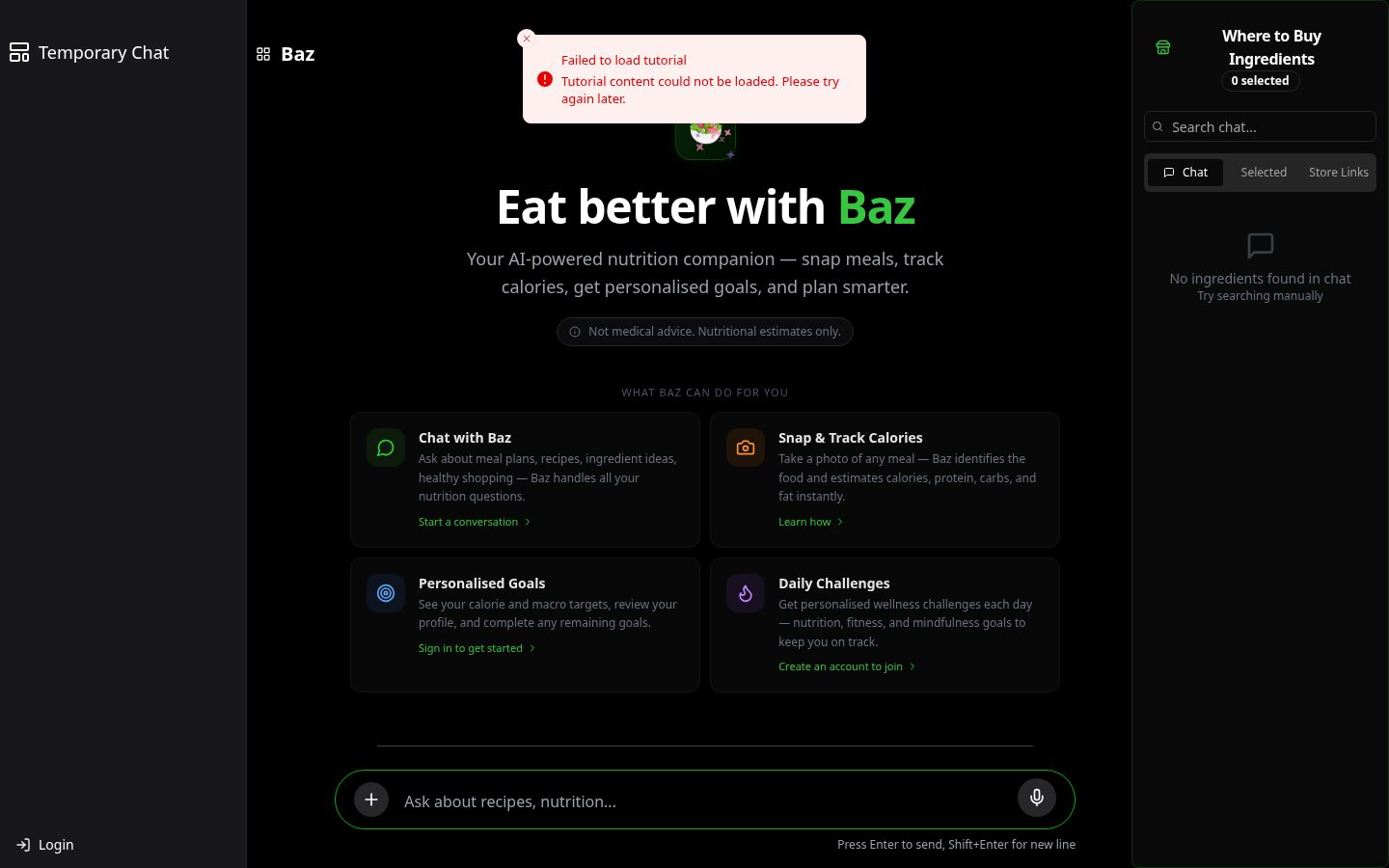 Baz-ai Homepage