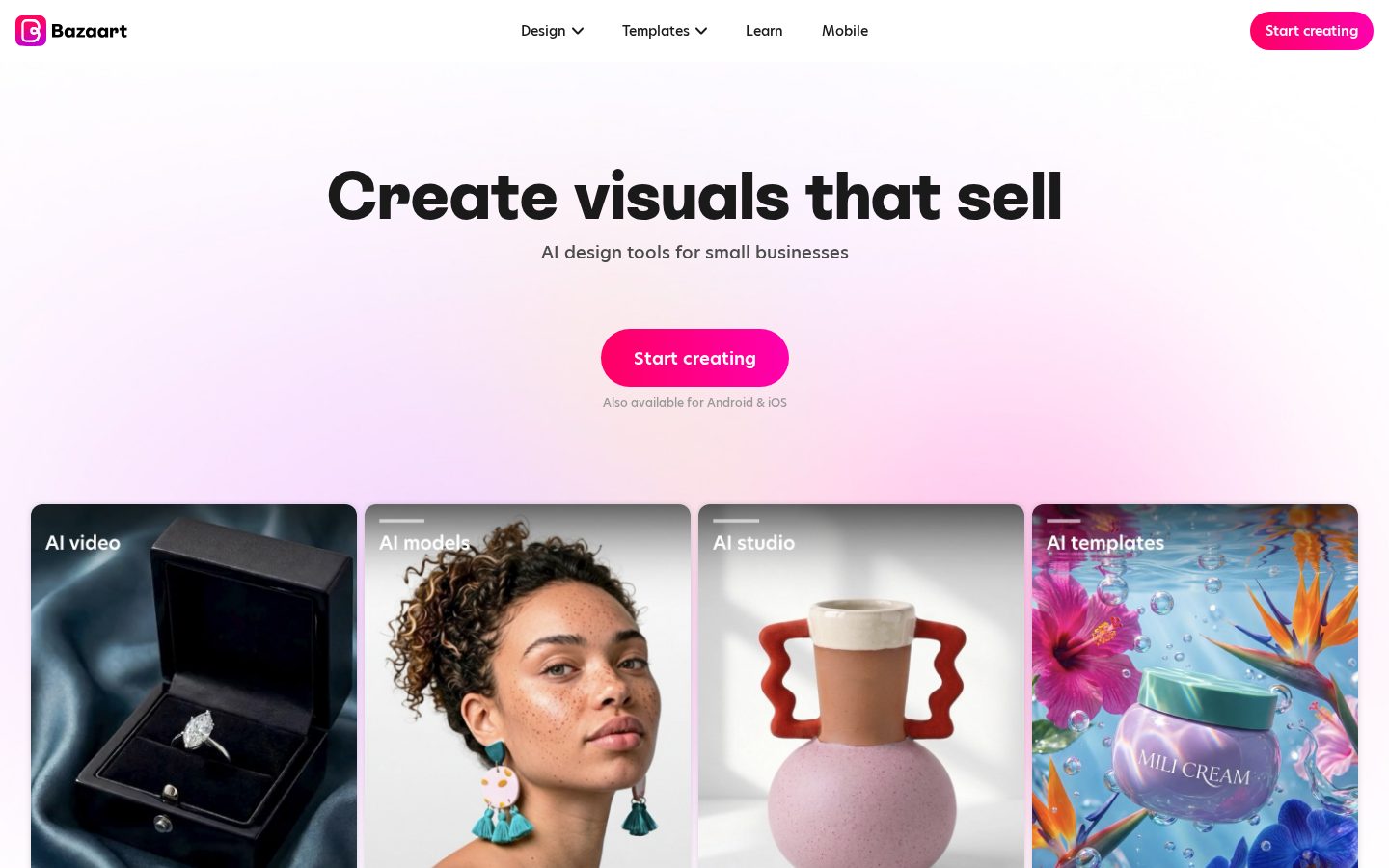 Bazaart Homepage