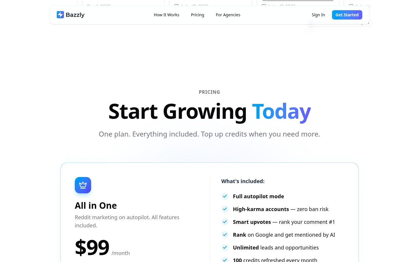 Bazzly Pricing