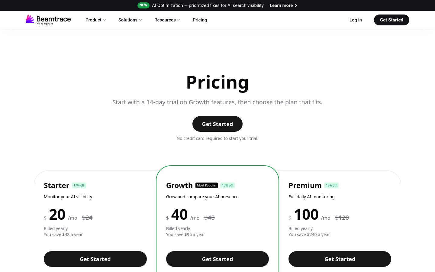 Beamtrace Pricing