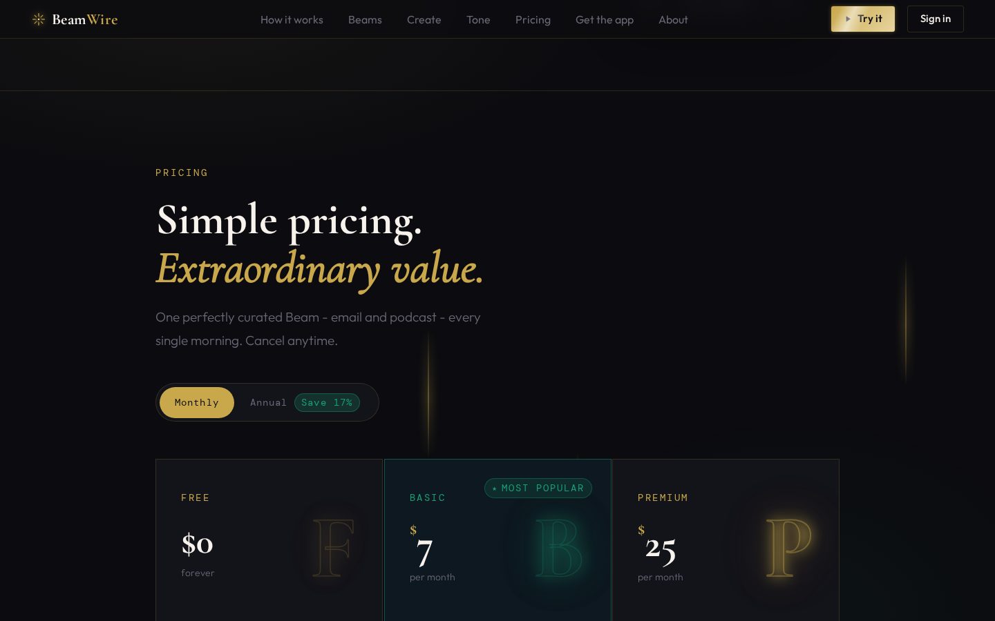 BeamWire Pricing