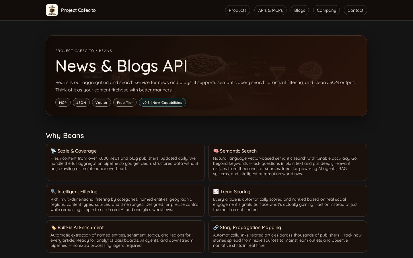 Beans Homepage
