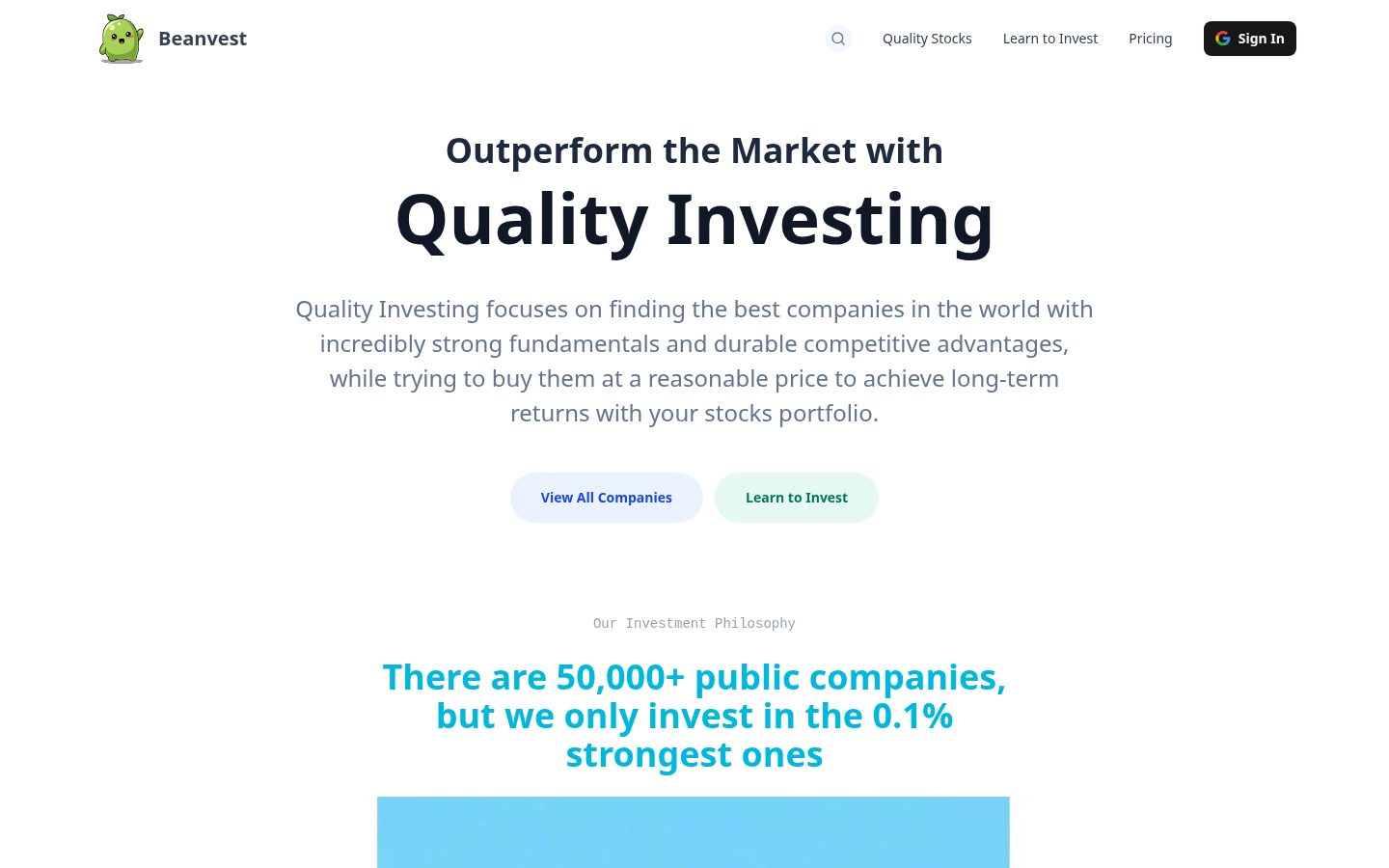 Beanvest Quality Investing Homepage