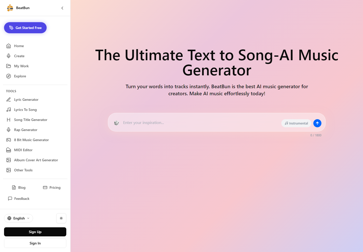 BeatBun homepage