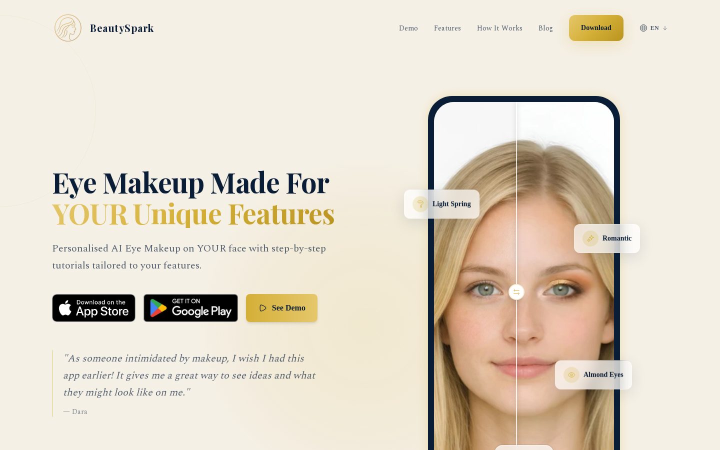 BeautySpark Homepage