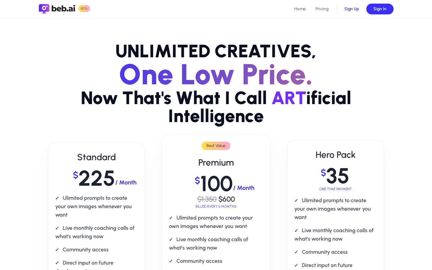 beb.ai Pricing