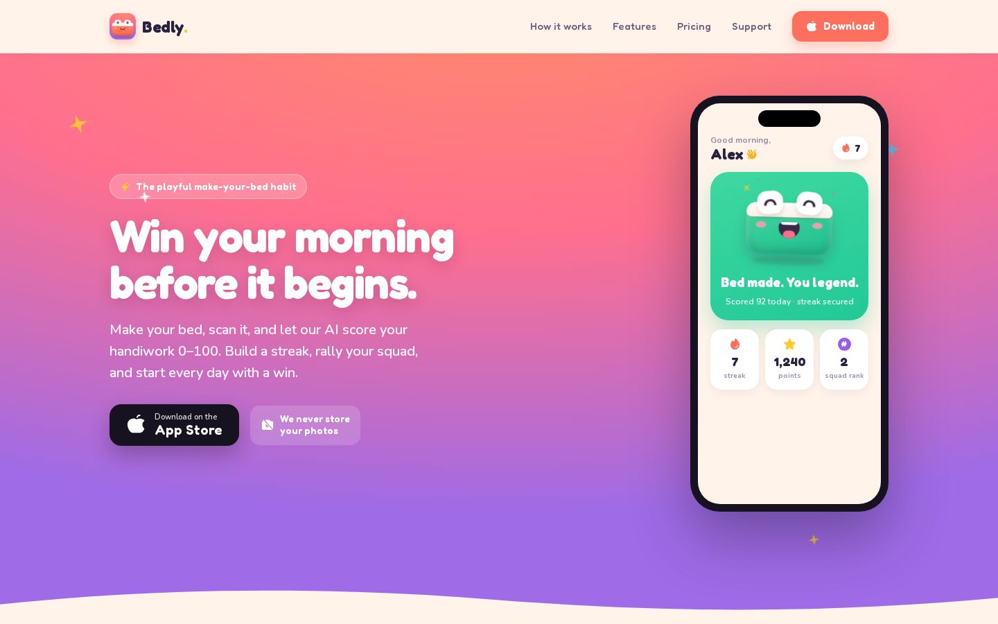 Bedly Homepage
