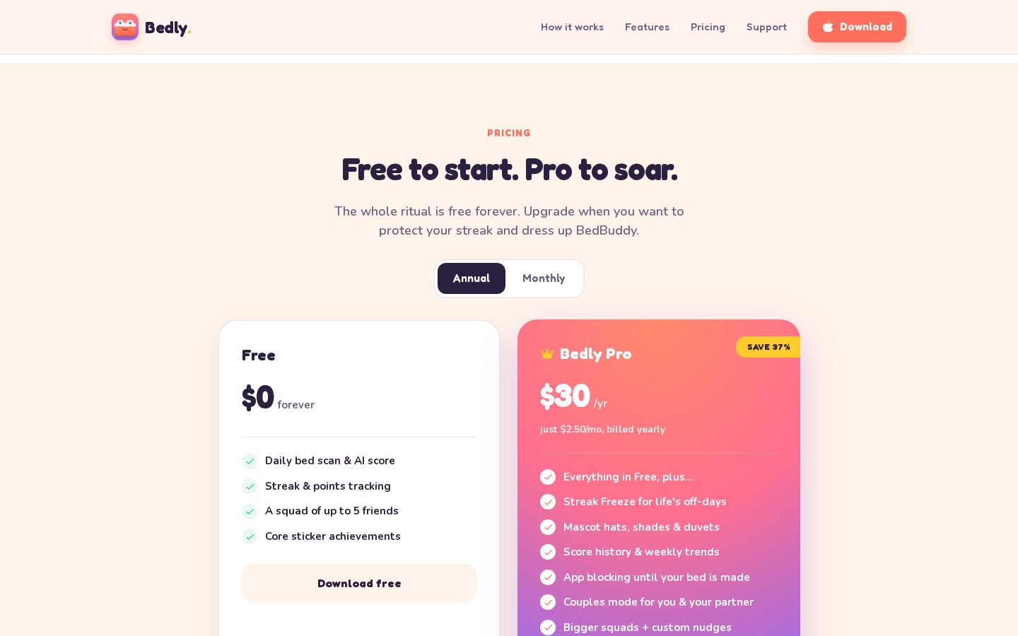 Bedly Pricing