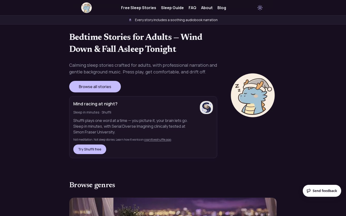 BedtimeFable Homepage