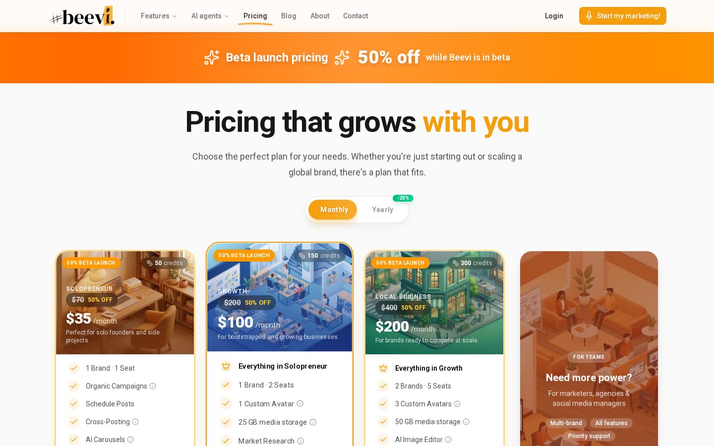 Beevi Pricing