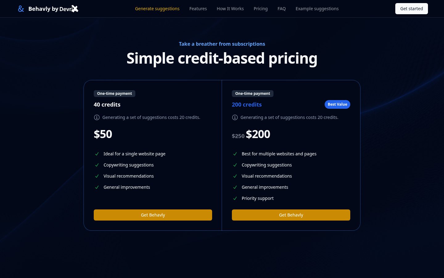 Behavly Pricing
